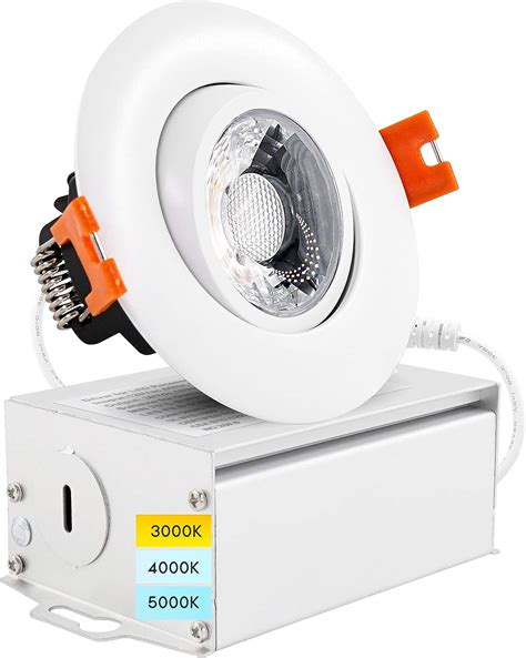 junction box mount led light gimbla|Luxrite 3 Inch Adjustable LED Gimbal Recessed Lighting with .